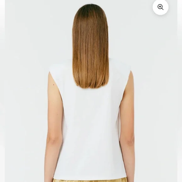 Tibi Padded Shoulder Sleeveless Top - Picture 2 of 7